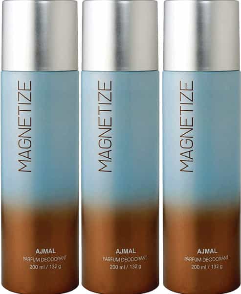 Ajmal Magnetize Deodorant Combo Pack Of 3 Deodorants 200Ml Each (Total 600Ml) For Men & Women