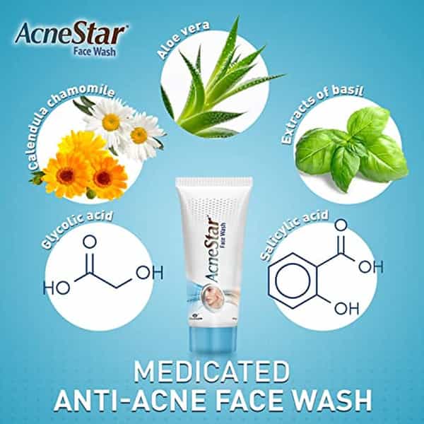 Mankind Acnestar Unisex Face Wash - (50 Gr 3 Pc)