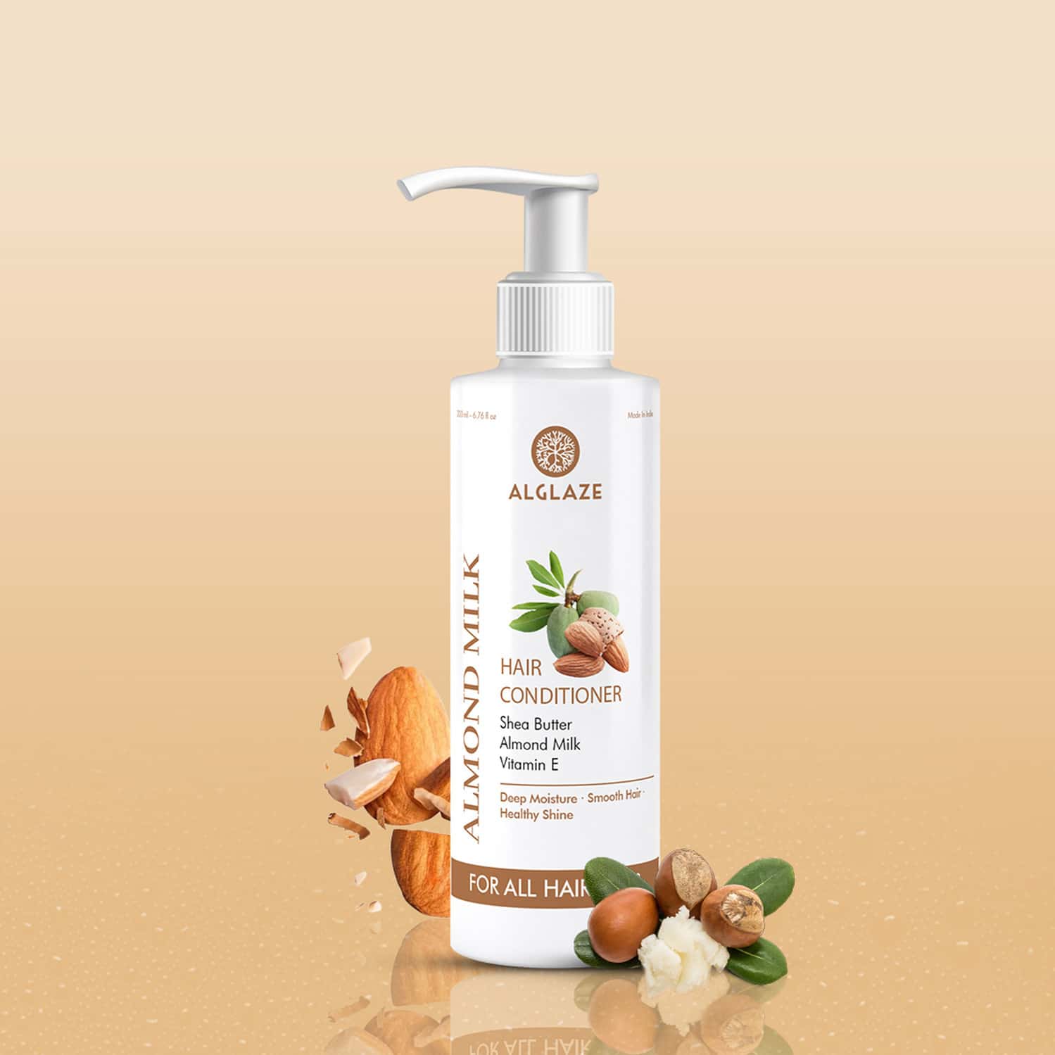 Alglaze Almond Milk Hair Conditioner | Deep Moisturizing | Shea Butter Almond Milk & Vit E | 200ml