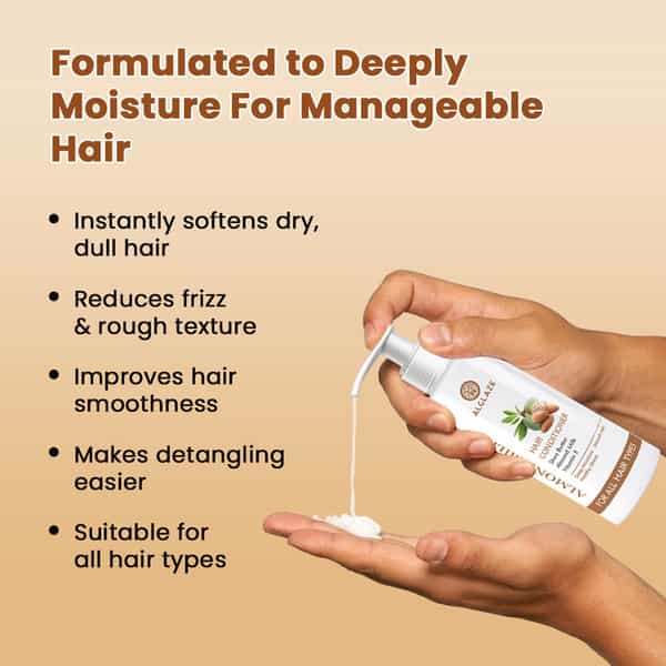 Alglaze Almond Milk Hair Conditioner | Deep Moisturizing | Shea Butter Almond Milk & Vit E | 200Ml