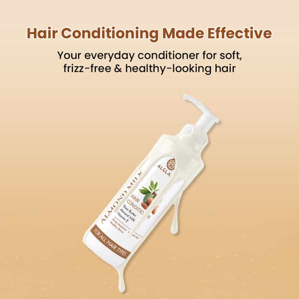 Alglaze Almond Milk Hair Conditioner | Deep Moisturizing | Shea Butter Almond Milk & Vit E | 200Ml