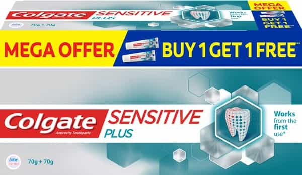 Colgate Sensitive Plus Toothpaste With Pro Argin Formula 70Gm (Buy 1 Get 1 Free)