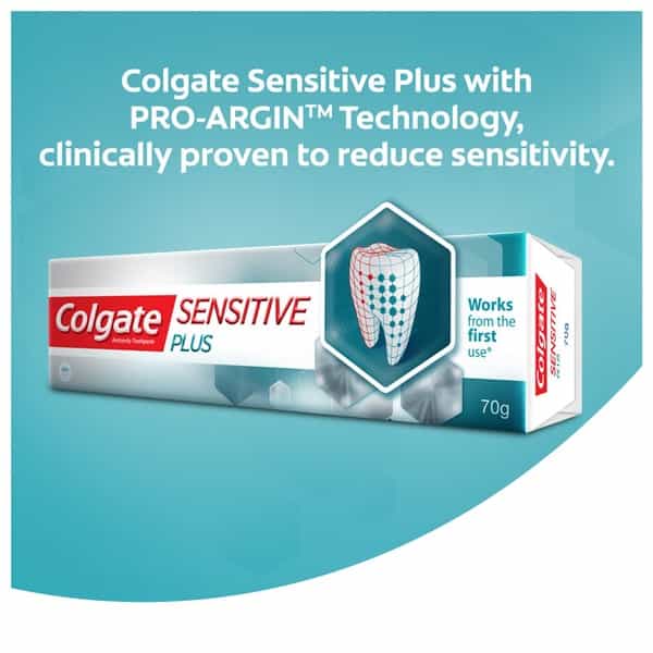 Colgate Sensitive Plus Toothpaste With Pro Argin Formula 70Gm (Buy 1 Get 1 Free)