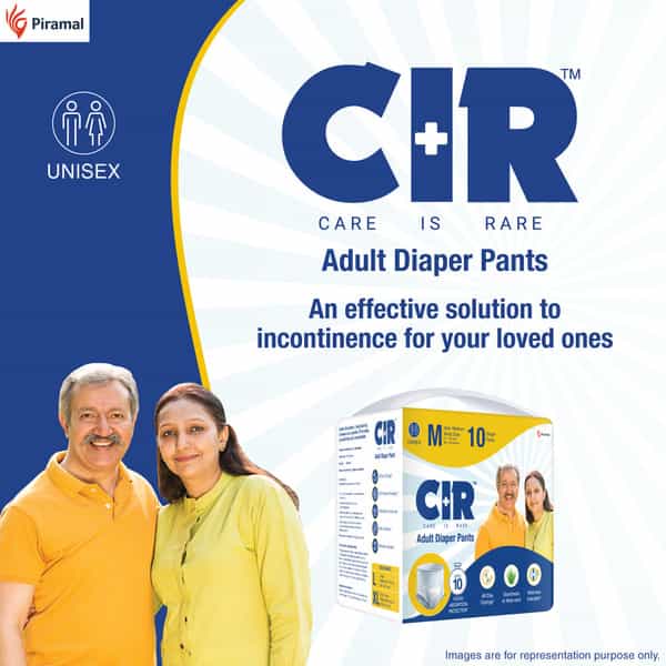 Cir Diaper | Adult Diaper| Medium | Premium Pant Style | Waist (30- 40) | Pack Of 1 (10 Units)