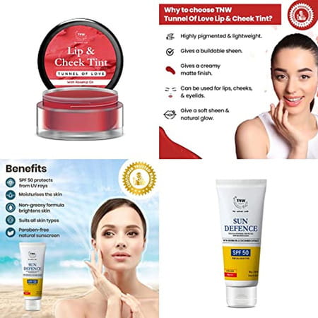 Tnw-The Natural Wash Lip Care Combo With Tunnel Of Love Lip & Cheek Tint And Sun Defense