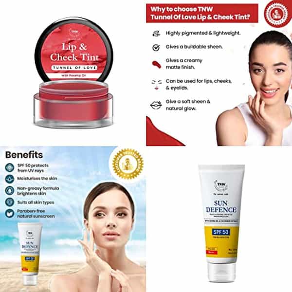 Tnw The Natural Wash Lip Care Combo With Tunnel Of Love Lip & Cheek Tint And Sun Defense
