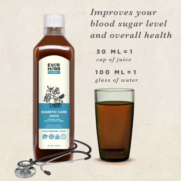 Everherb Diabetic Care Juice-13 Potent Ingredients -Healthy Blood Sugar Management - 500 Ml Bottle
