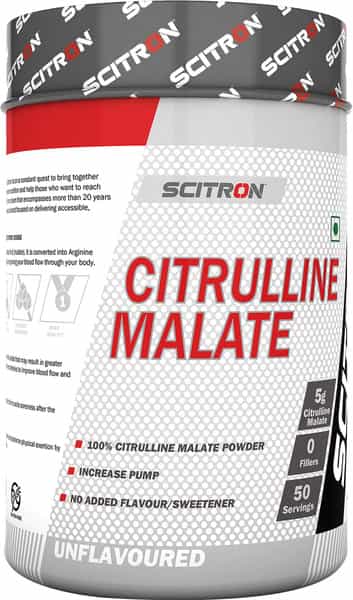 Scitron Citrulline Malate (50 Servings, 5G Citrulline Malate, 0 Fillers, No Added Sweetner) - 250G
