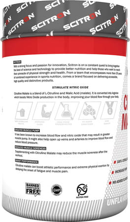 Scitron Citrulline Malate (50 Servings, 5g Citrulline Malate, 0 Fillers, No Added Sweetner) - 250g