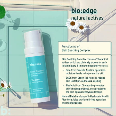 Biocule The Calm Soothing Face Serum With Cica + Bisabolol For Skin Soothing & Calming (30 Ml)
