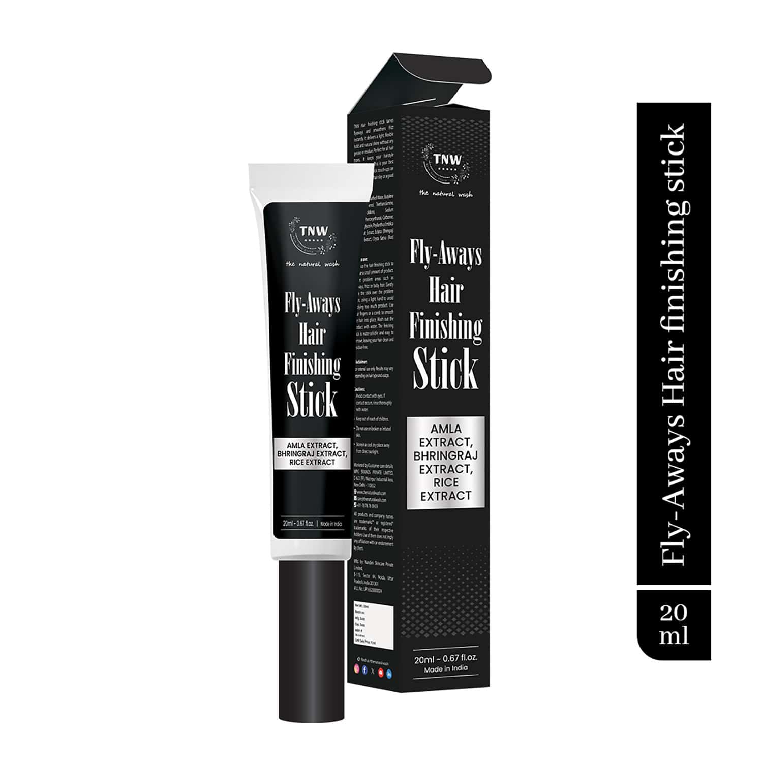 Tnw The Natural Wash Flyaways Hair Stick | Tames Frizz & Baby Hair Instantly 20 Ml