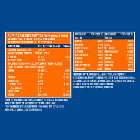 Fast&Up Sports Collagen Protein | 7g Type 1 Marine Collagen Peptides (25 Servings)