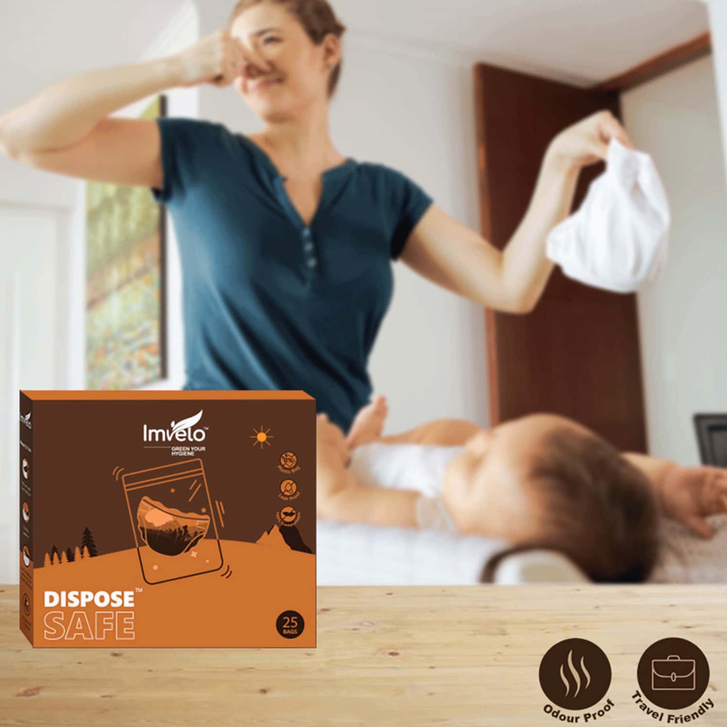 Buy IMVELO COMPOSTABLE BABY DIAPER DISPOSAL BAGS 4 PACK (25 BAGS EACH
