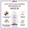 Petvit Anti-Tick Flea Larvae Lice Mosquitoes Shampoo With Vitamin E For All Breed Dog/Cat -1000 Ml
