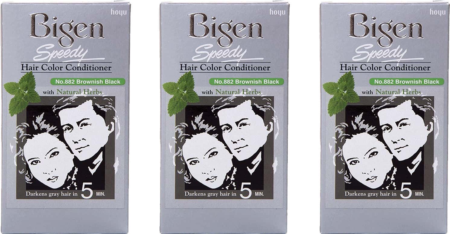 Bigen Speedy Hair Color Brownish Black 882 80g (pack Of 3)