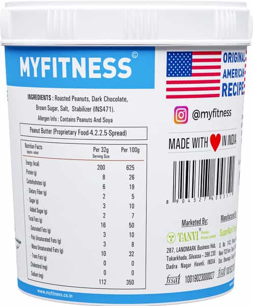 Myfitness Peanut Butter Chocolate Smooth 1250G Jar