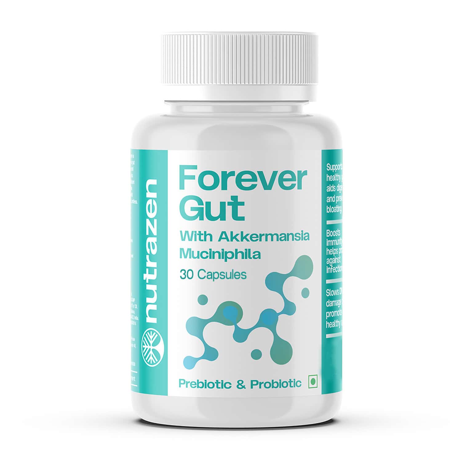 Nutrazen Nutrazen Forever Gut Probiotic For Digestive Health 30 Capsules For Adults - 30n