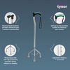 Tynor Walking Stick Tripod Silver Universal Size 1 Unit