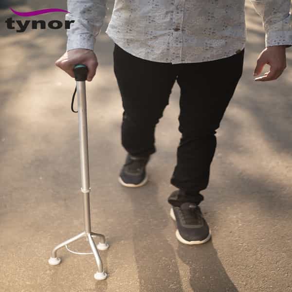 Tynor Walking Stick Tripod Silver Universal Size 1 Unit