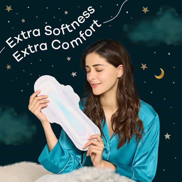 Whisper Thick Bindazzz Nights Xxl+ Size (360Mm) All Night For Very Heavy Flow Sanitary Pad 3 No's