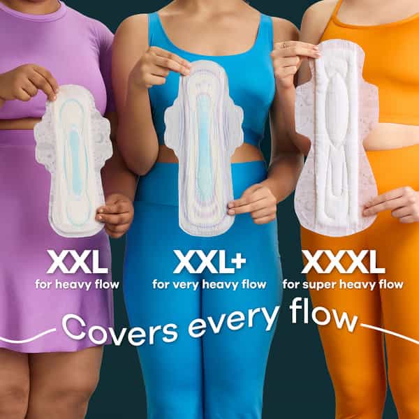Whisper Thick Bindazzz Nights Xxl+ Size (360Mm) All Night For Very Heavy Flow Sanitary Pad 3 No's