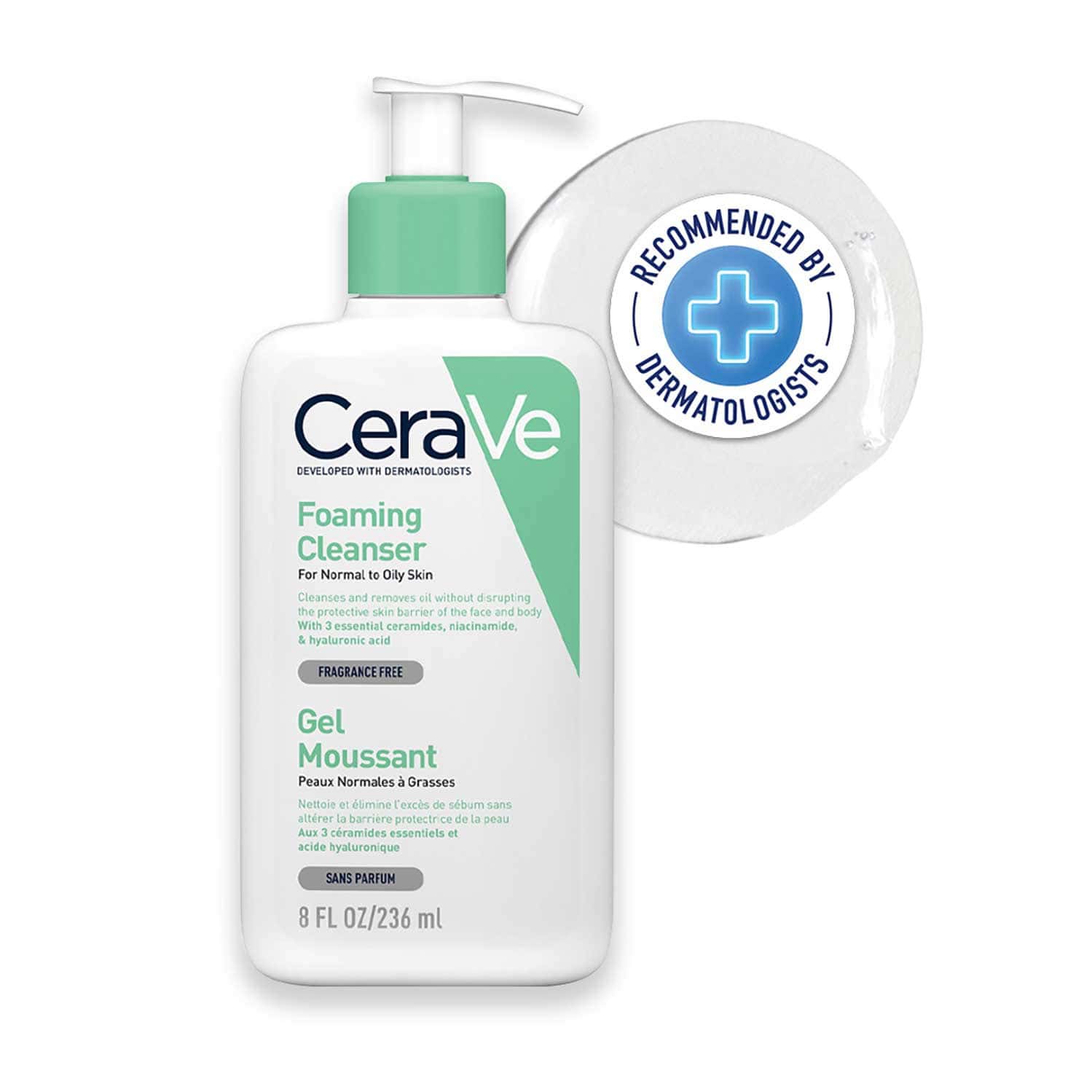 Cerave Foaming Daily Gel Cleanser For Normal To Oily Skin - 236ml