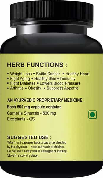 Green Tea Herbal Capsules For Helps To Fat Burning And Improve Brain Function (30 Capsules)