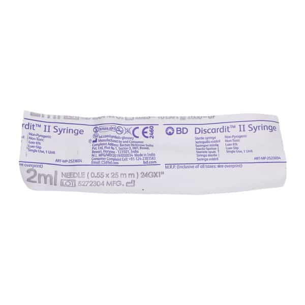 Discardit Ii Syringe 2 Ml With Needle