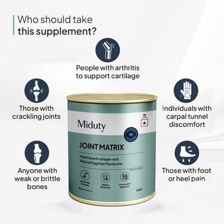 Miduty Joint Matrix Glucosamine & Boswellia & Collagen Joint & Cartilage Support 15 Sachets