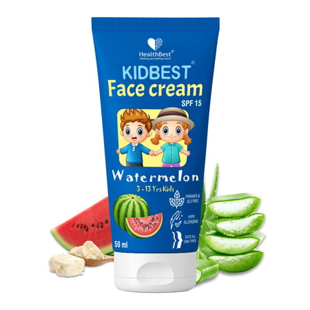 Healthbest Kidbest Face Cream For Kids|Spf 15| Sensitive Skin & Unscetened|Watermelon Flavor|50ml
