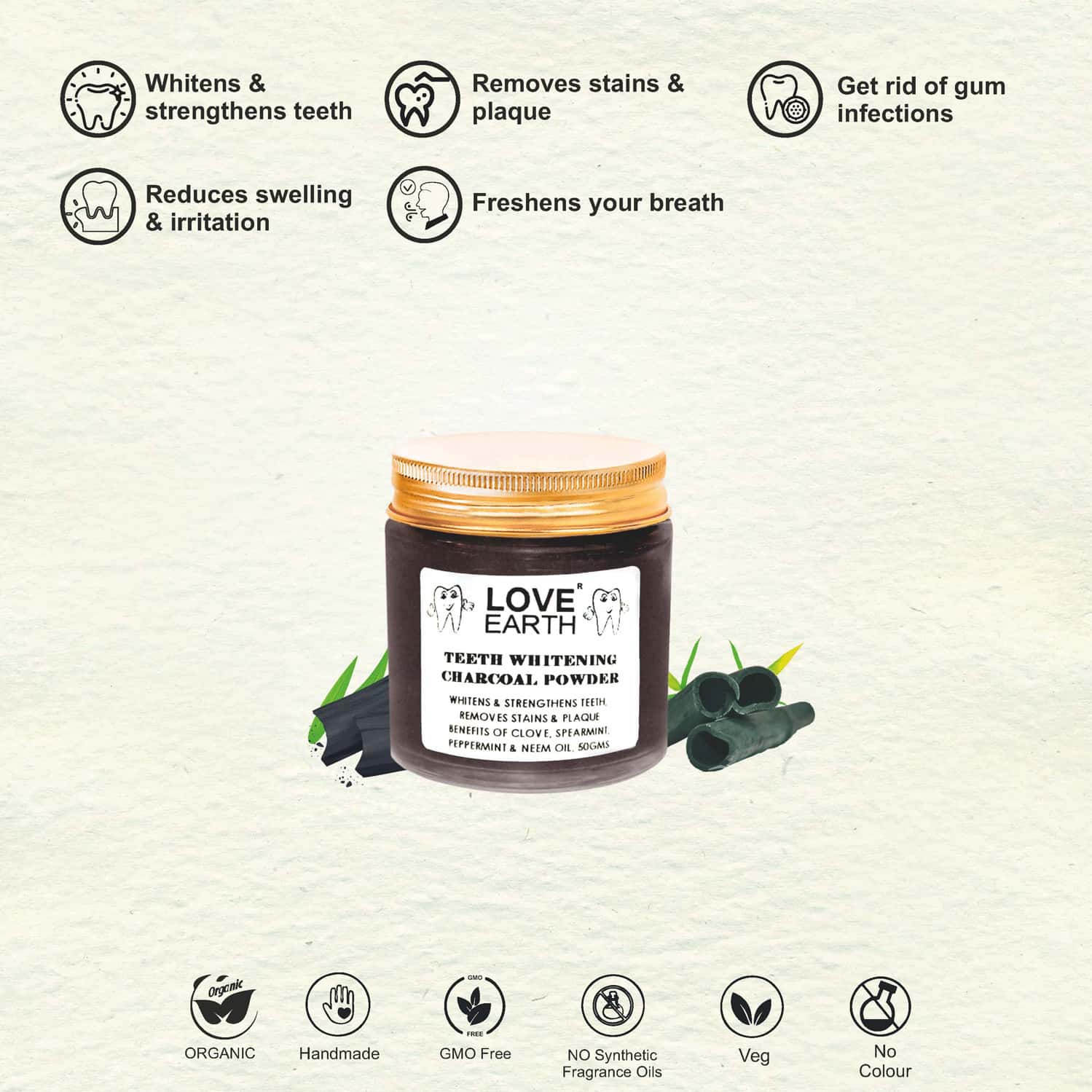 Buy LOVE EARTH CHARCOAL TEETH WHITENING POWDER Online & Get Upto 60 OFF at PharmEasy