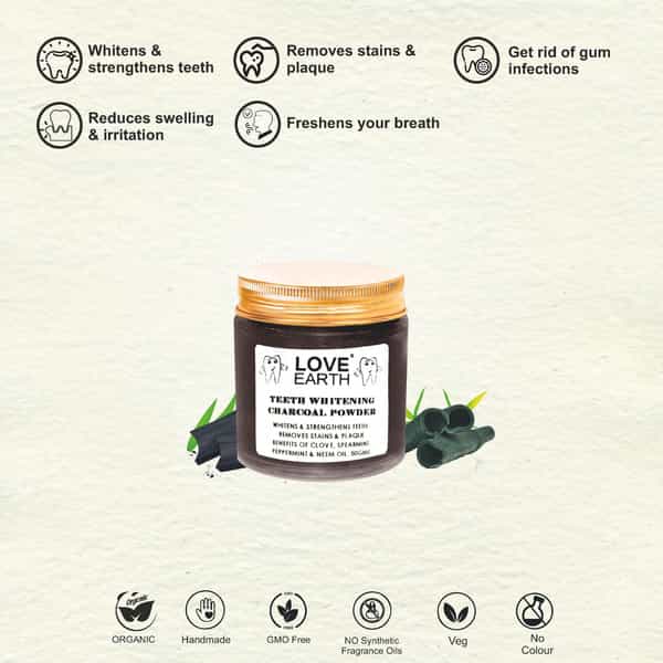 Love Earth Charcoal Teeth Whitening Powder