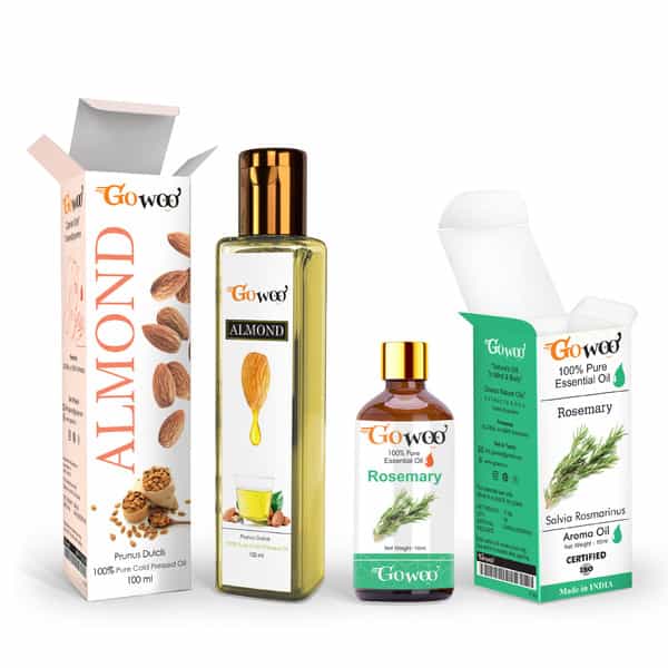 Pack Of 2 Rosemary Essential Oil & Almond Carrier Oil - 100% Pure & Natural Oil