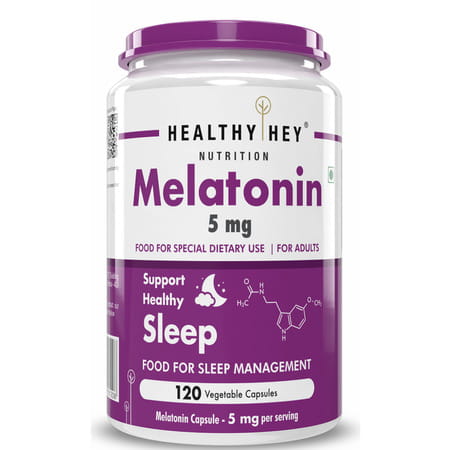 Healthyhey Nutrition Melatonin 5 Mg 120 Vegetable Capsules -Promotes Relaxation