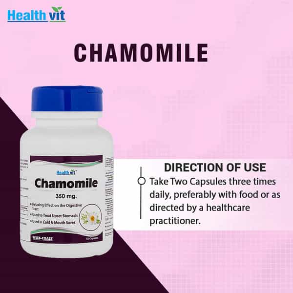 Healthvit Chamomile 350 Mg 60 Capsules For Cold & Mouth Sores