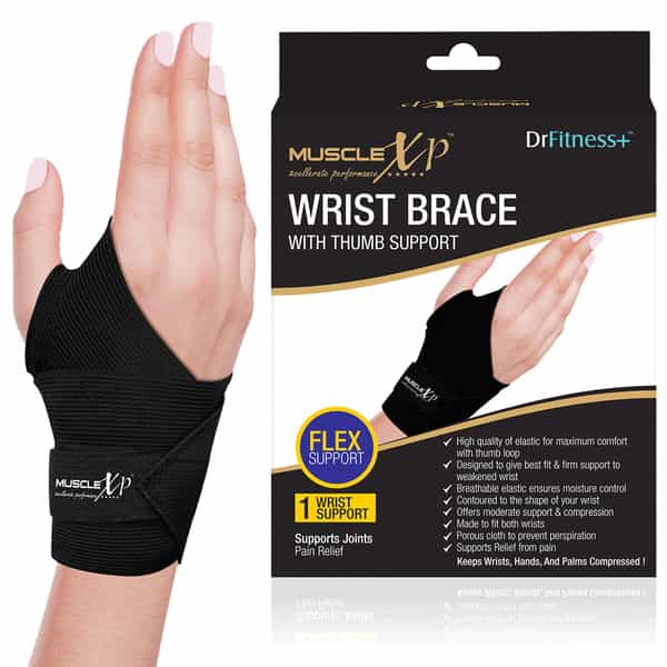 Musclexp Drfitness+ Wrist Brace With Thumb Supportinjury & Wrist Pain Hands & Palms Compression