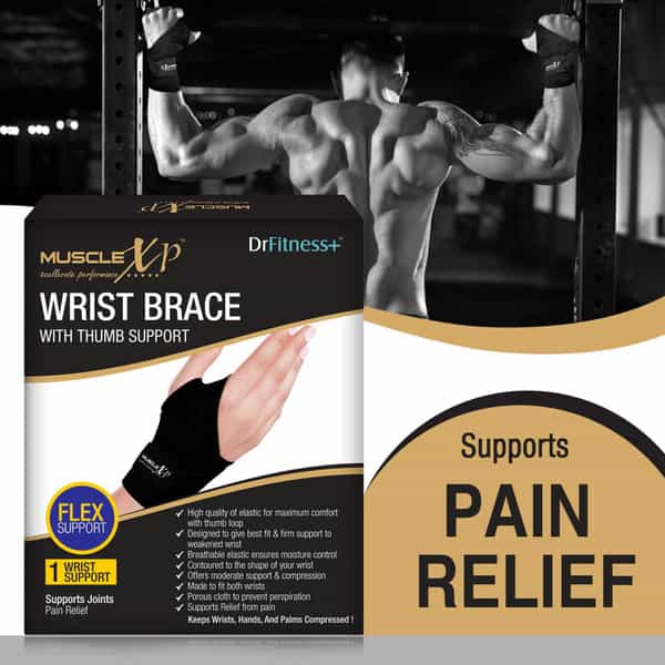 Musclexp Drfitness+ Wrist Brace With Thumb Supportinjury & Wrist Pain Hands & Palms Compression