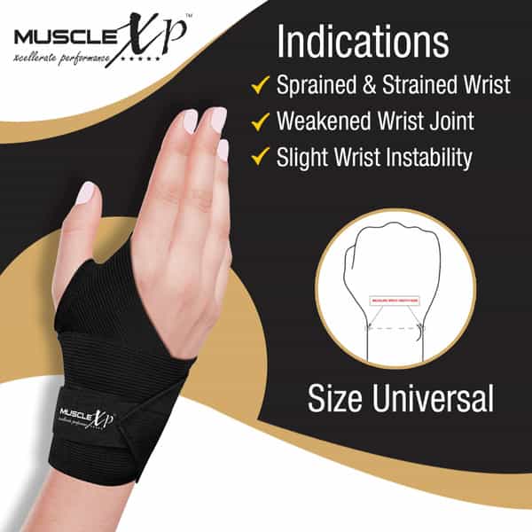 Musclexp Drfitness+ Wrist Brace With Thumb Supportinjury & Wrist Pain Hands & Palms Compression