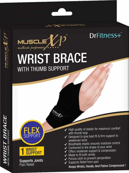 Musclexp Drfitness+ Wrist Brace With Thumb Supportinjury & Wrist Pain Hands & Palms Compression
