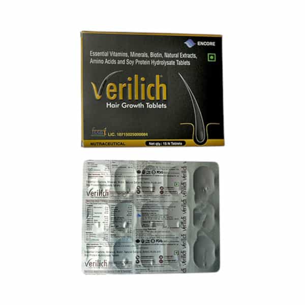 Verilich Chocolate Flavour Hair Growth Strip Of 15 Tablets