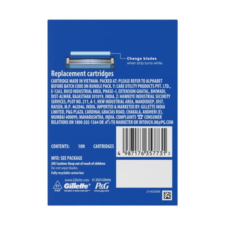 Gillette Mach 3 Shaving Blades Pack Of 10