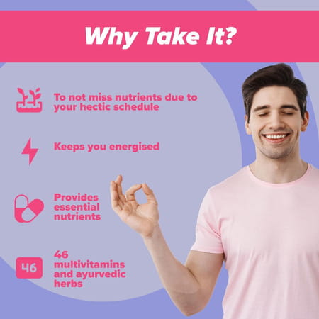 Daily All Day 120 Multivitamin Tablet For Men Women | Senior Citizens | 120 Capsules