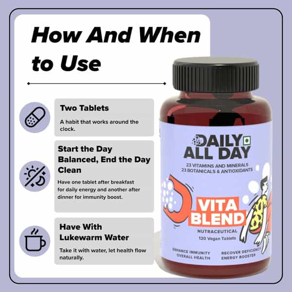 Daily All Day 120 Multivitamin Tablet For Men Women | Senior Citizens | 120 Capsules