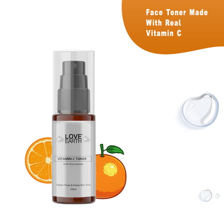Love Earth Vitamin C Toner With Aloe Vera & Witch Hazel Extracts For Acne Prone Skin 100Ml