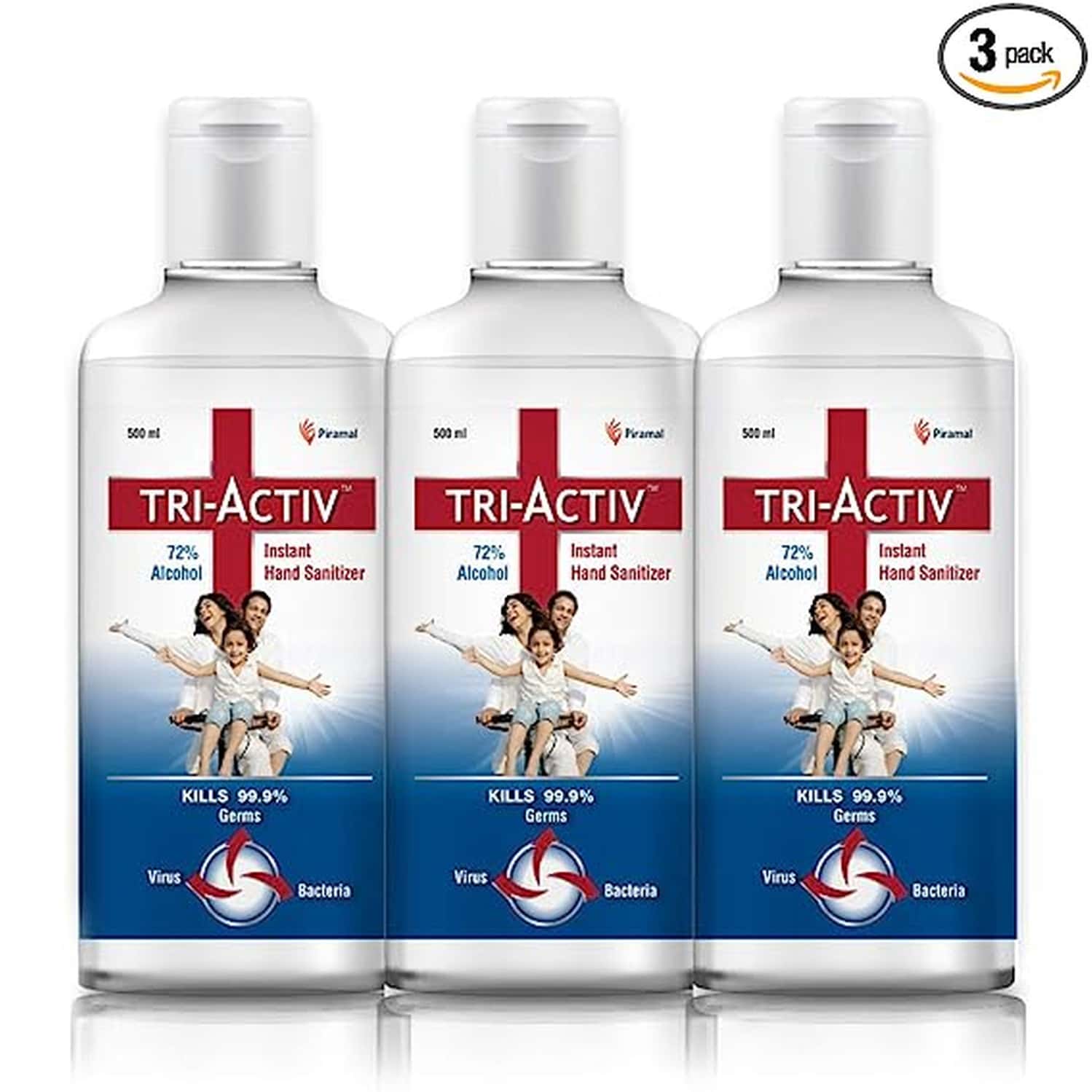 Tri-Activ Instant Hand Sanitizer 500ml (Pack Of 3)