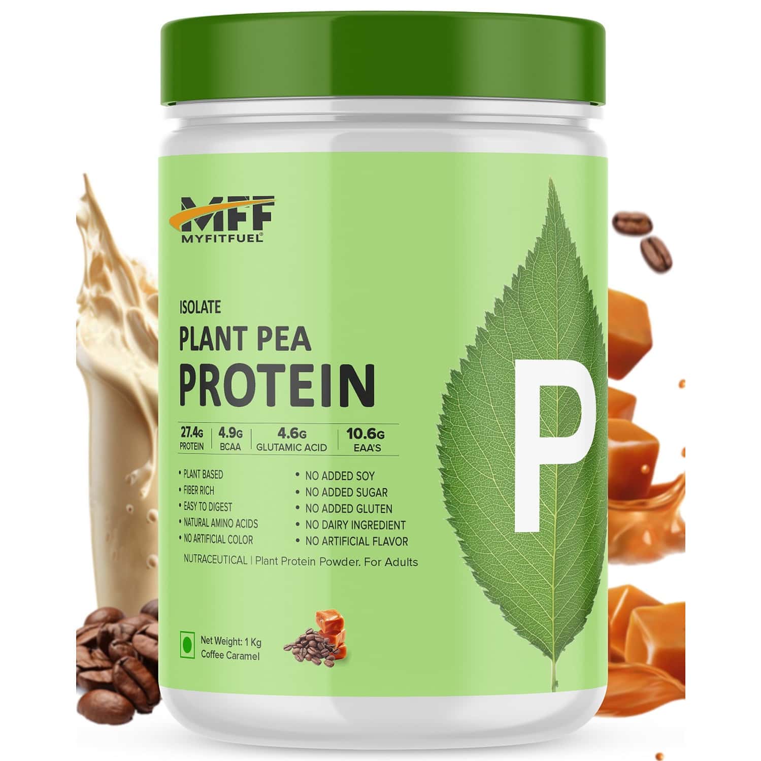 Myfitfuel Plant Pea Protein Isolate | 1 Kg | (coffee Caramel)| Vegan Plant Protein Powder