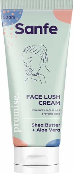 Sanfe Promise Shea Butter Face Lush Cream Prevents Acne Breakouts 50Gm
