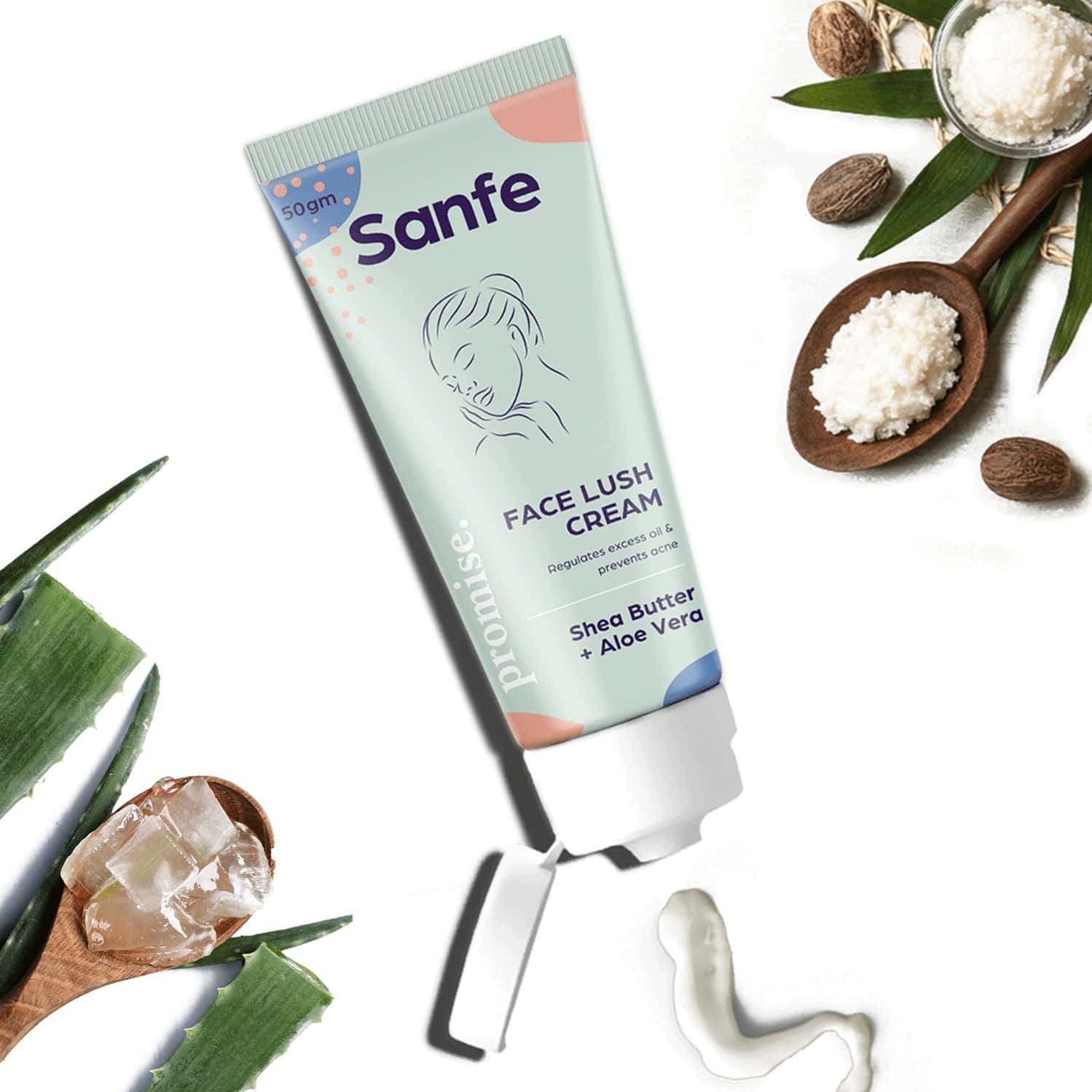 Buy SANFE PROMISE SHEA BUTTER FACE LUSH CREAM PREVENTS ACNE BREAKOUTS