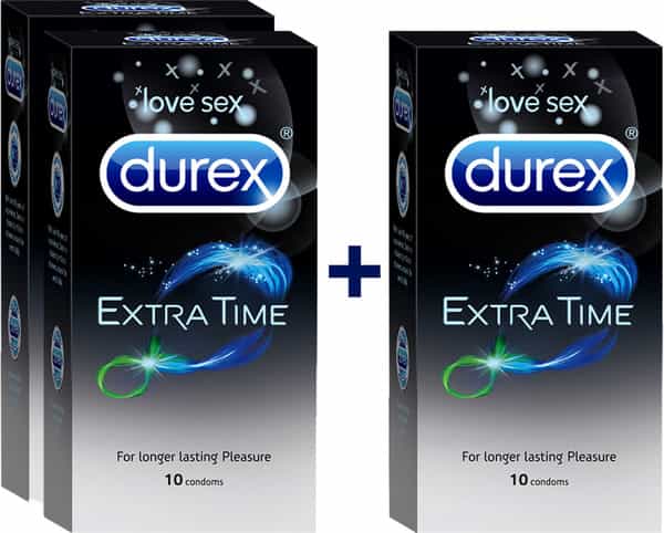 Durex Extra Time Packet Of 10 Condoms (Buy 2 Get 1 Free)