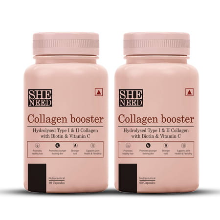 Sheneed Collagen Booster With Hydrolysed Collagen For Men & Women 60 Capsules (Pack Of 2)